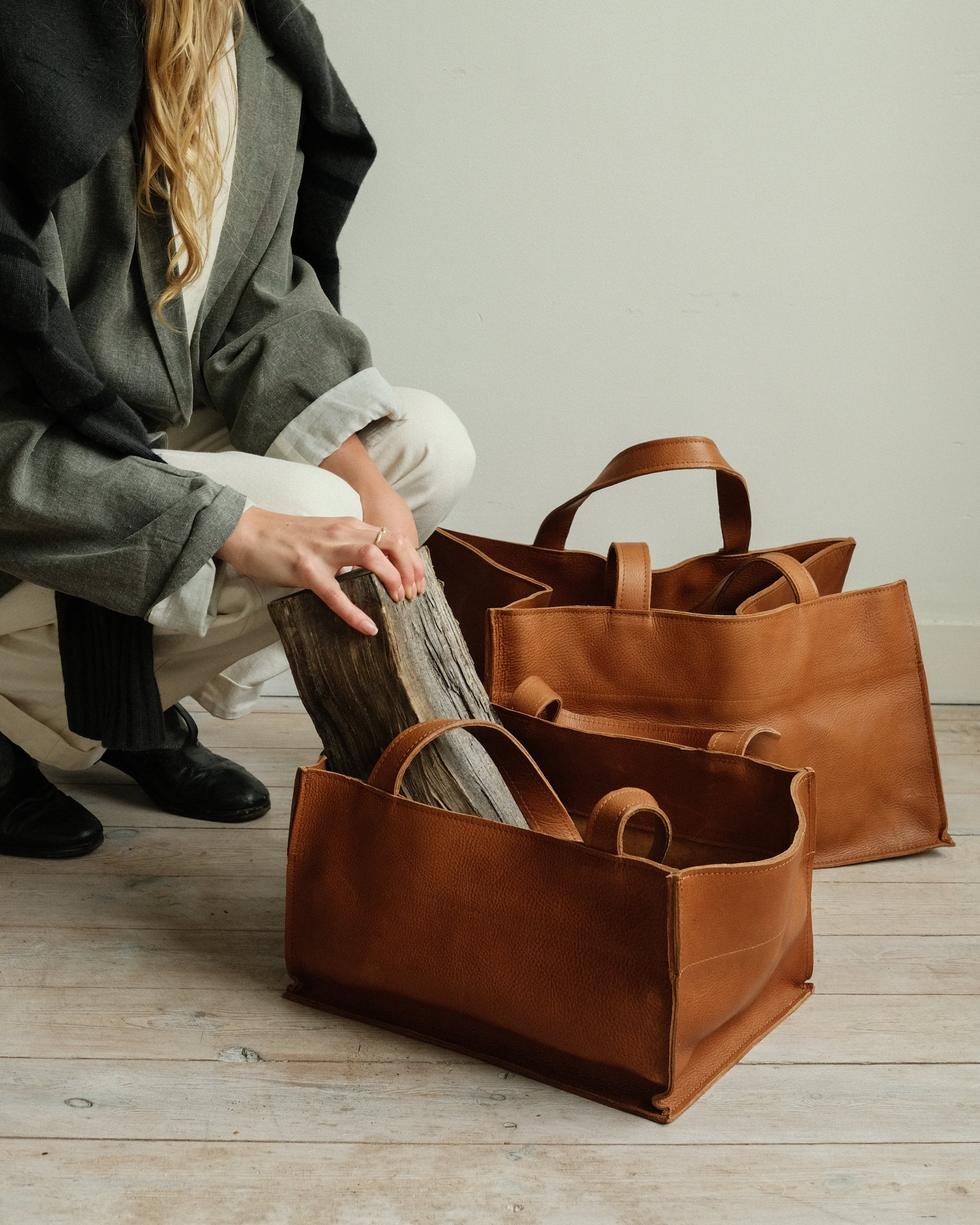 WOOD BASKET - marrone